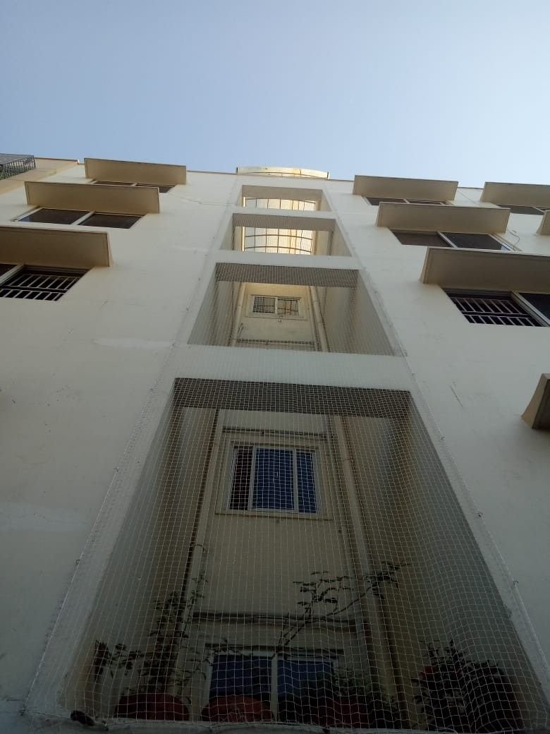 Duct area safety nets in apartment shaft Bangalore by Tharak Enterprises