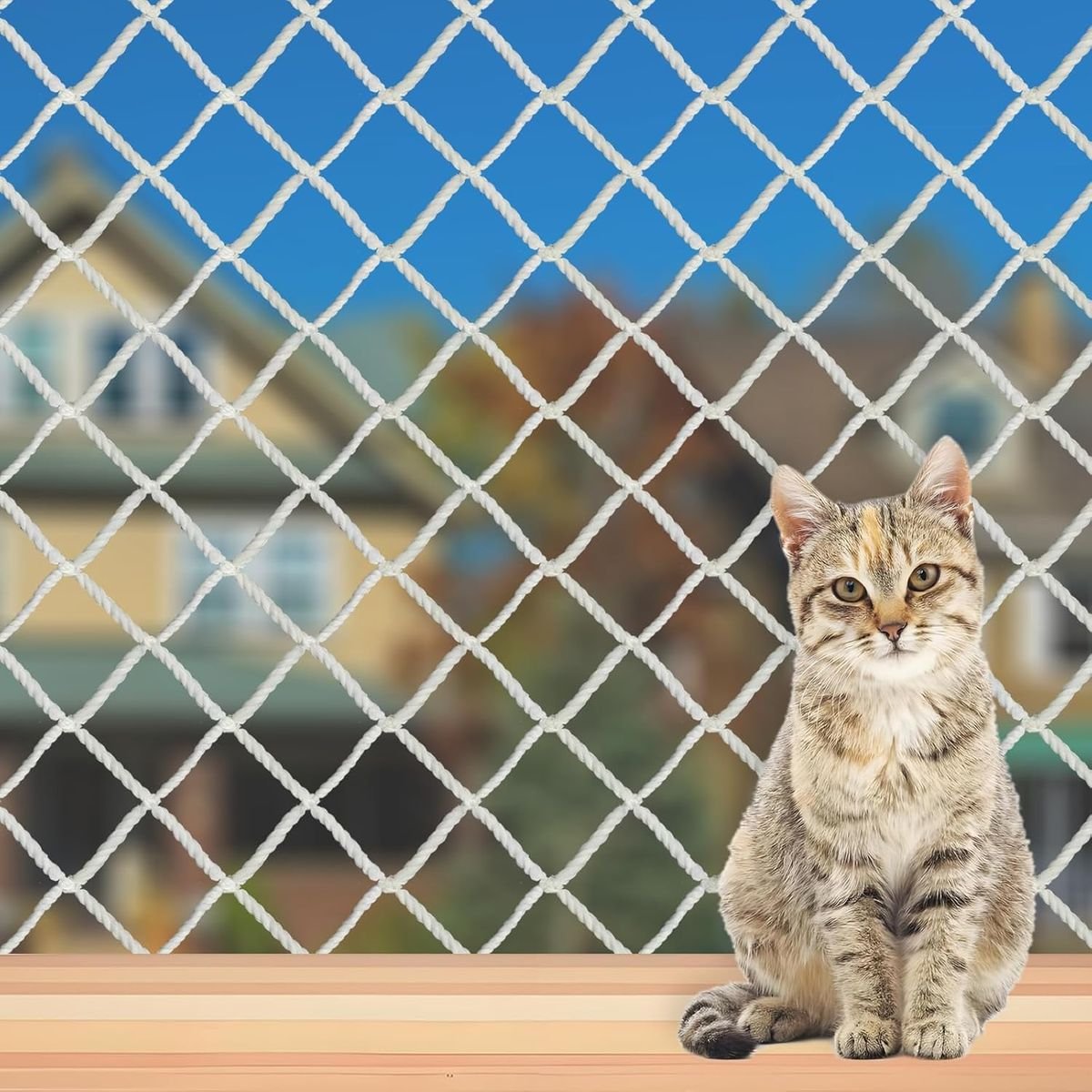 Pet safety nets protecting cats on balcony Bangalore - Tharak Enterprises